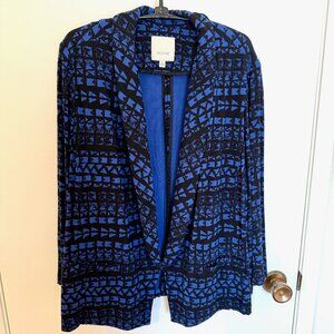 Sejour Royal Blue & Black Knit Jacket – Size 1X – 3/4 Sleeve